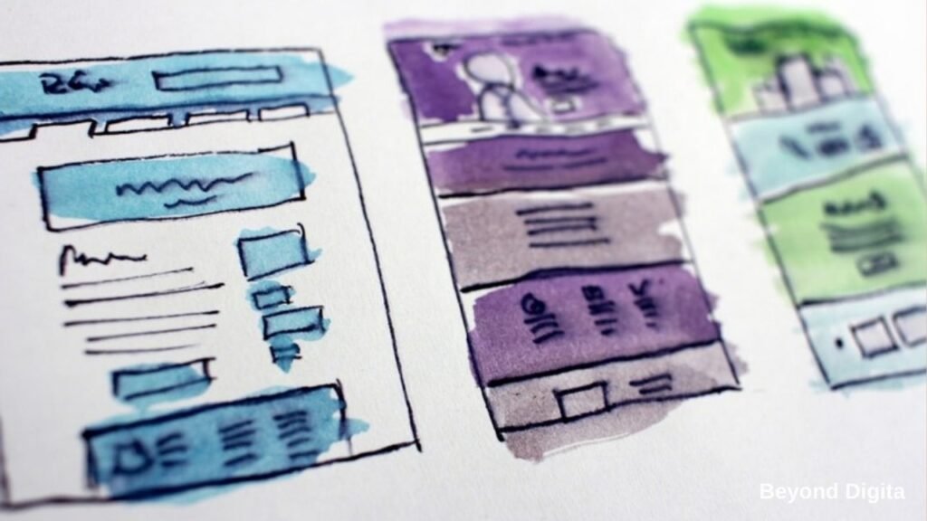 High converting landing page, wireframe sketches of website layouts, Beyond Digita