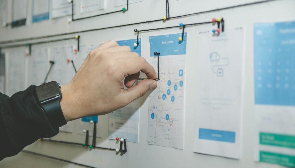 Marketing manager comparing campaign types on a whiteboard
